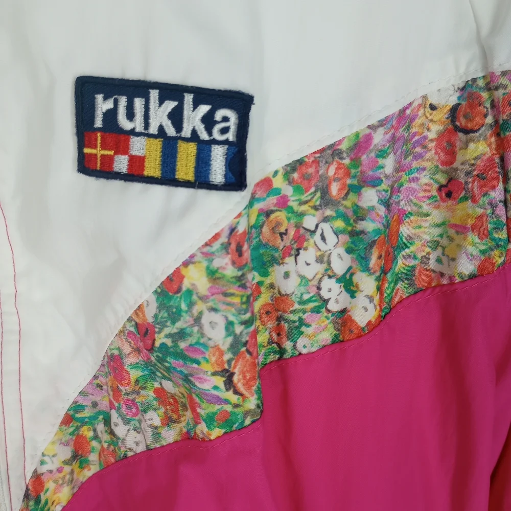 Vintage 80's 90's Colorful Windbreaker Jacket Rukka Made In Finland Size 36(M) - Picture 9 of 12